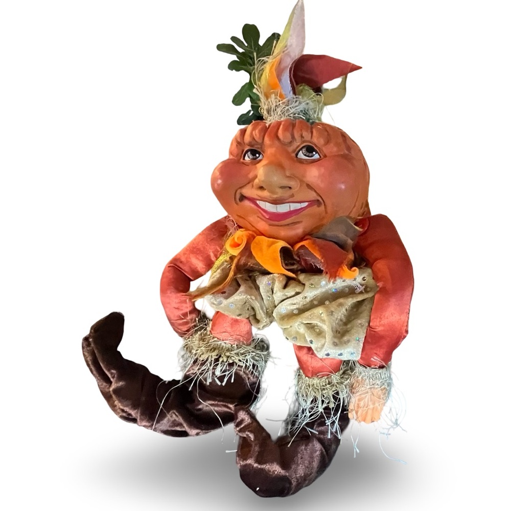 Katherine’s Collection Signed Wayne Kelski Pumpkin Jack Shelf Sitter- Halloween